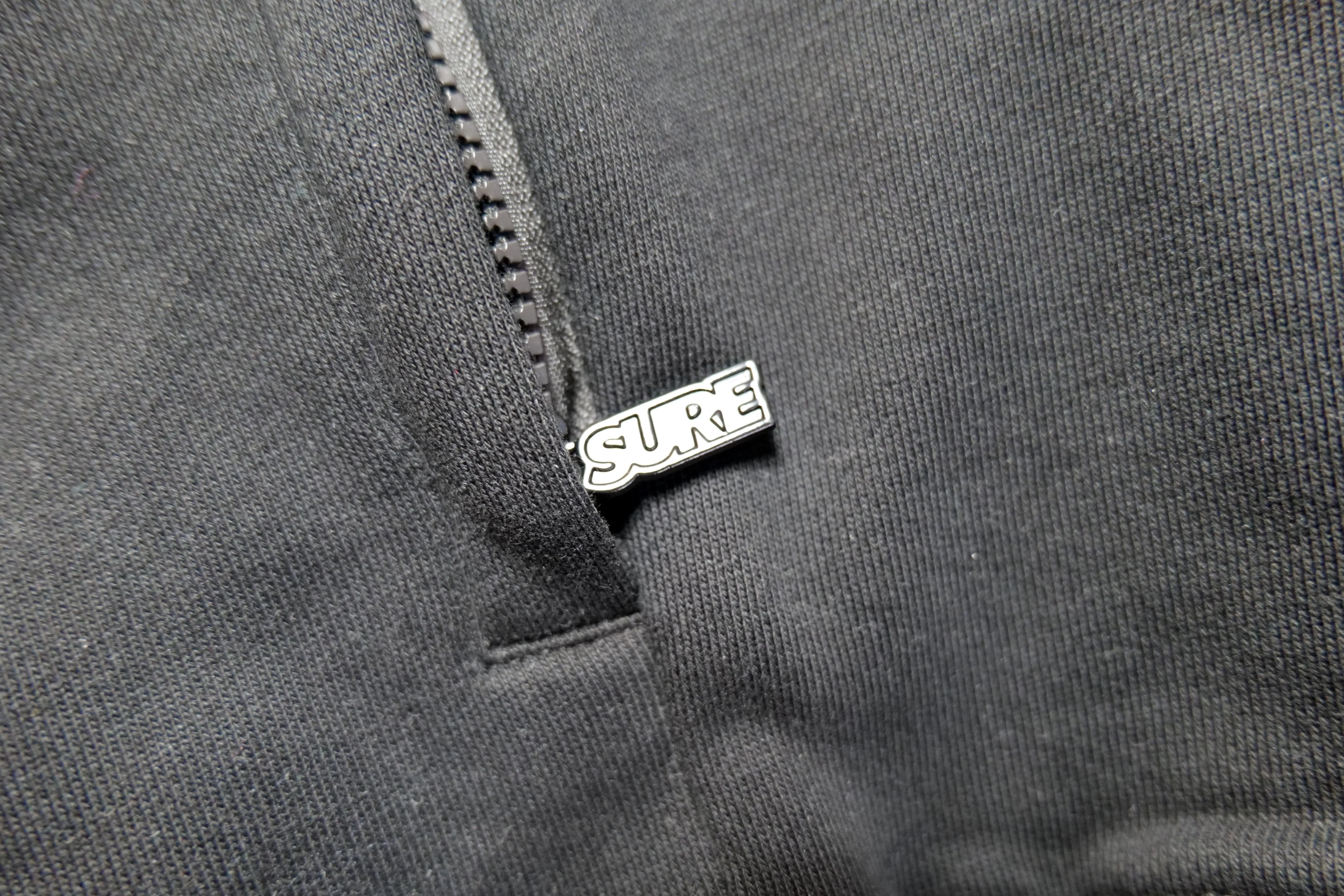 Authentics Embroidered Super Heavyweight 1/4 Zip  - Black / Grey