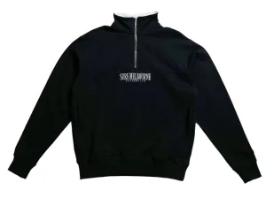 Authentics Embroidered Super Heavyweight 1/4 Zip  - Black / Grey