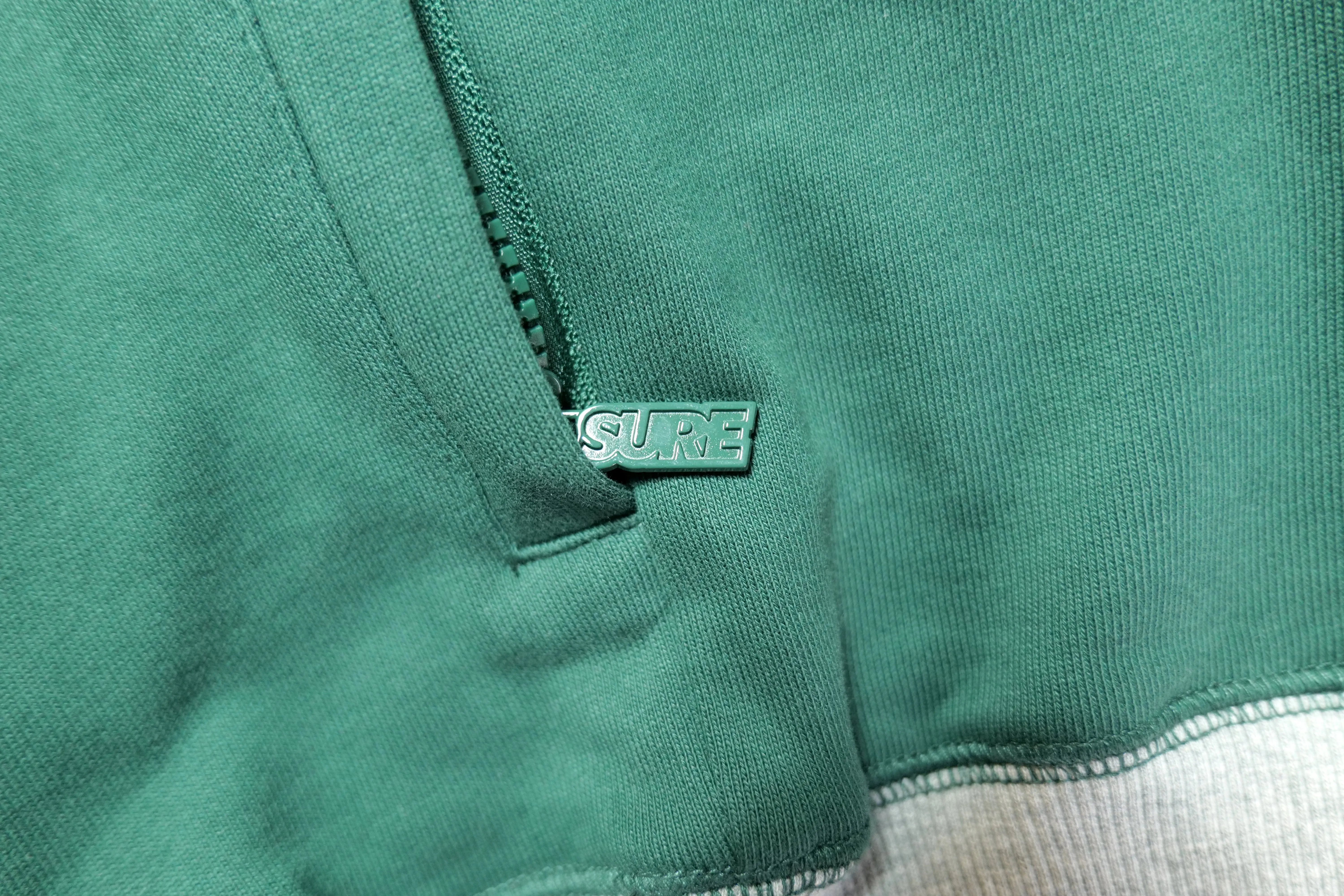 Authentics Embroidered Super Heavyweight Contrast 1/4 Zip  - Black / Forest