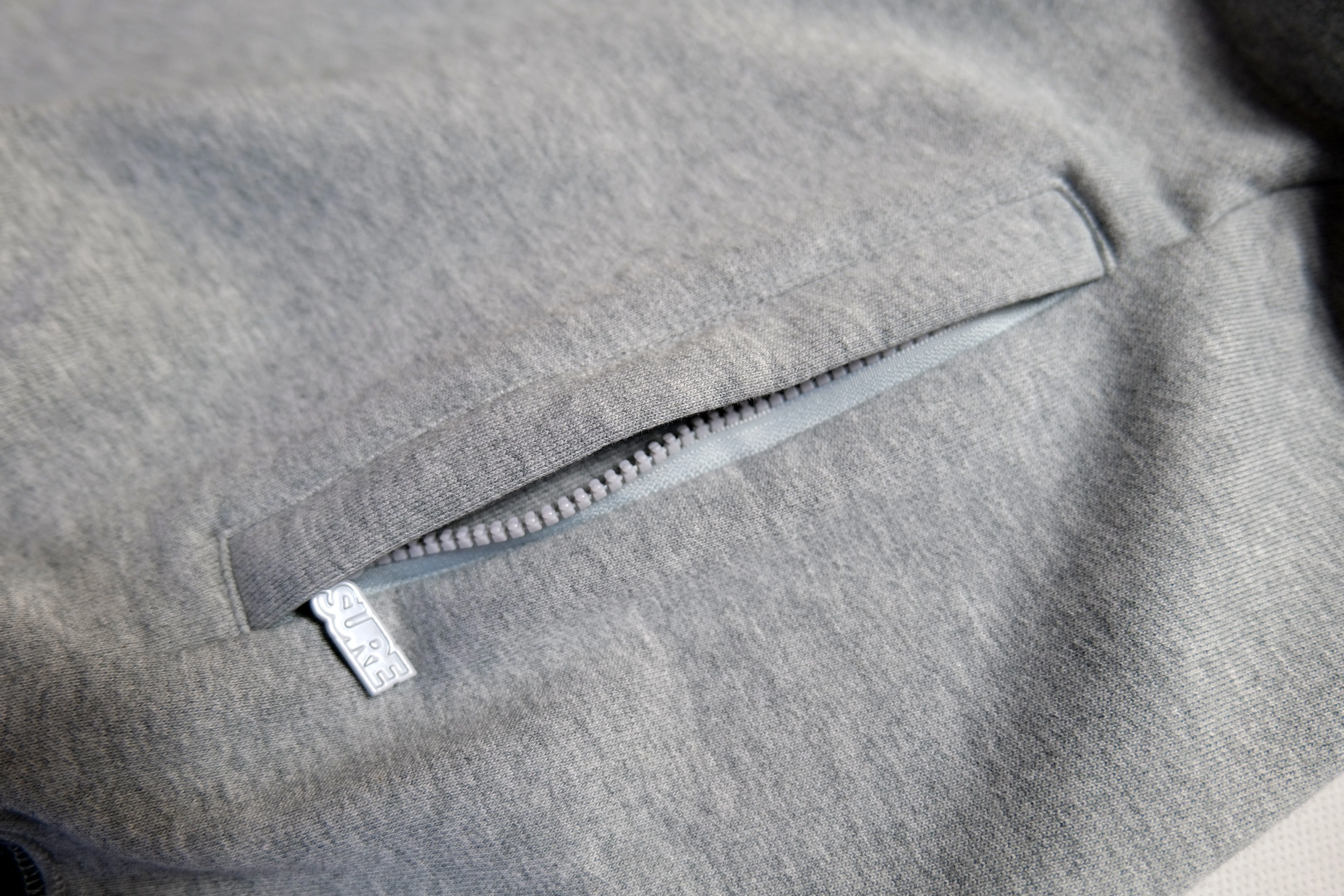 Authentics Embroidered Super Heavyweight Contrast 1/4 Zip  - Navy / Grey