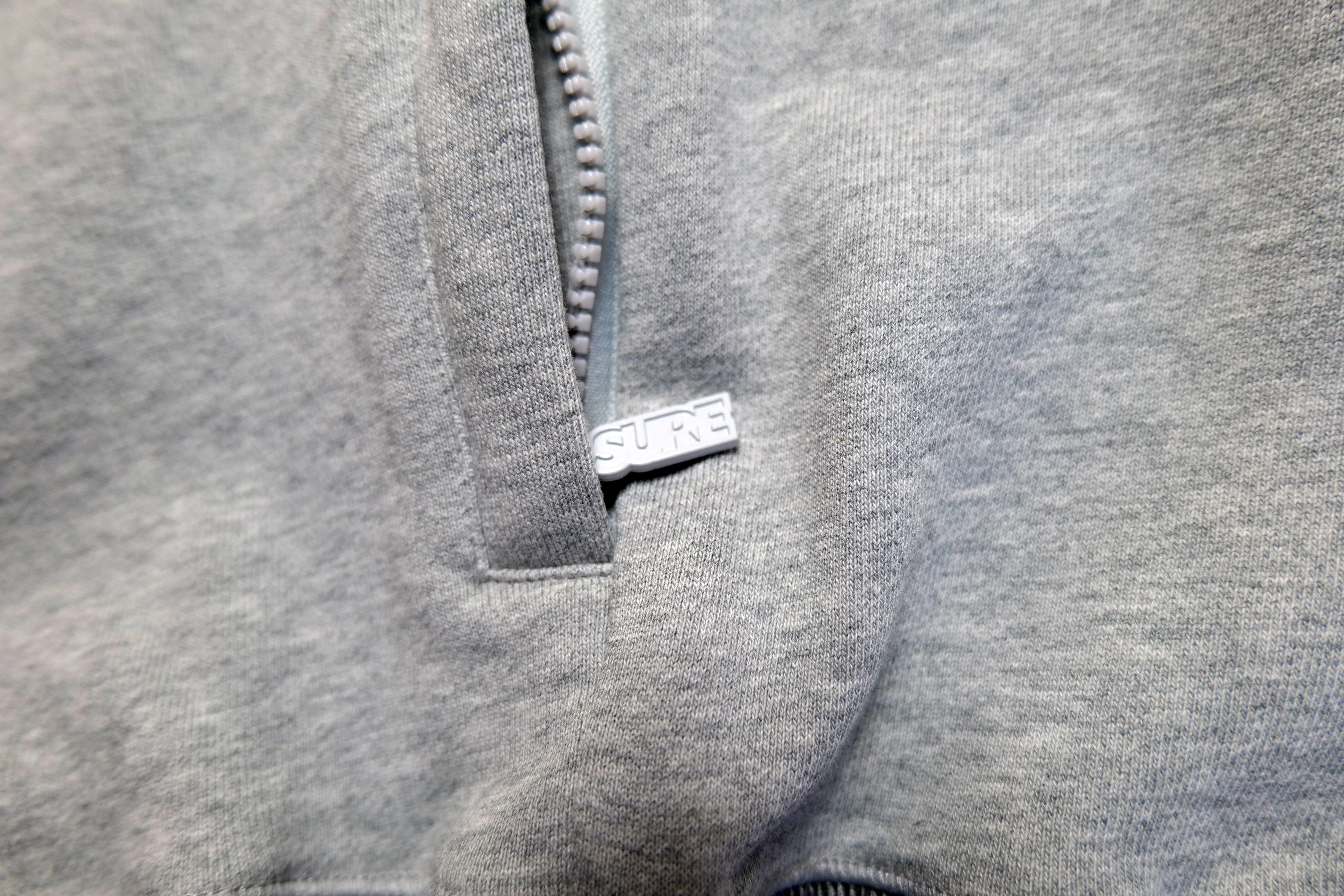 Authentics Embroidered Super Heavyweight Contrast 1/4 Zip  - Navy / Grey