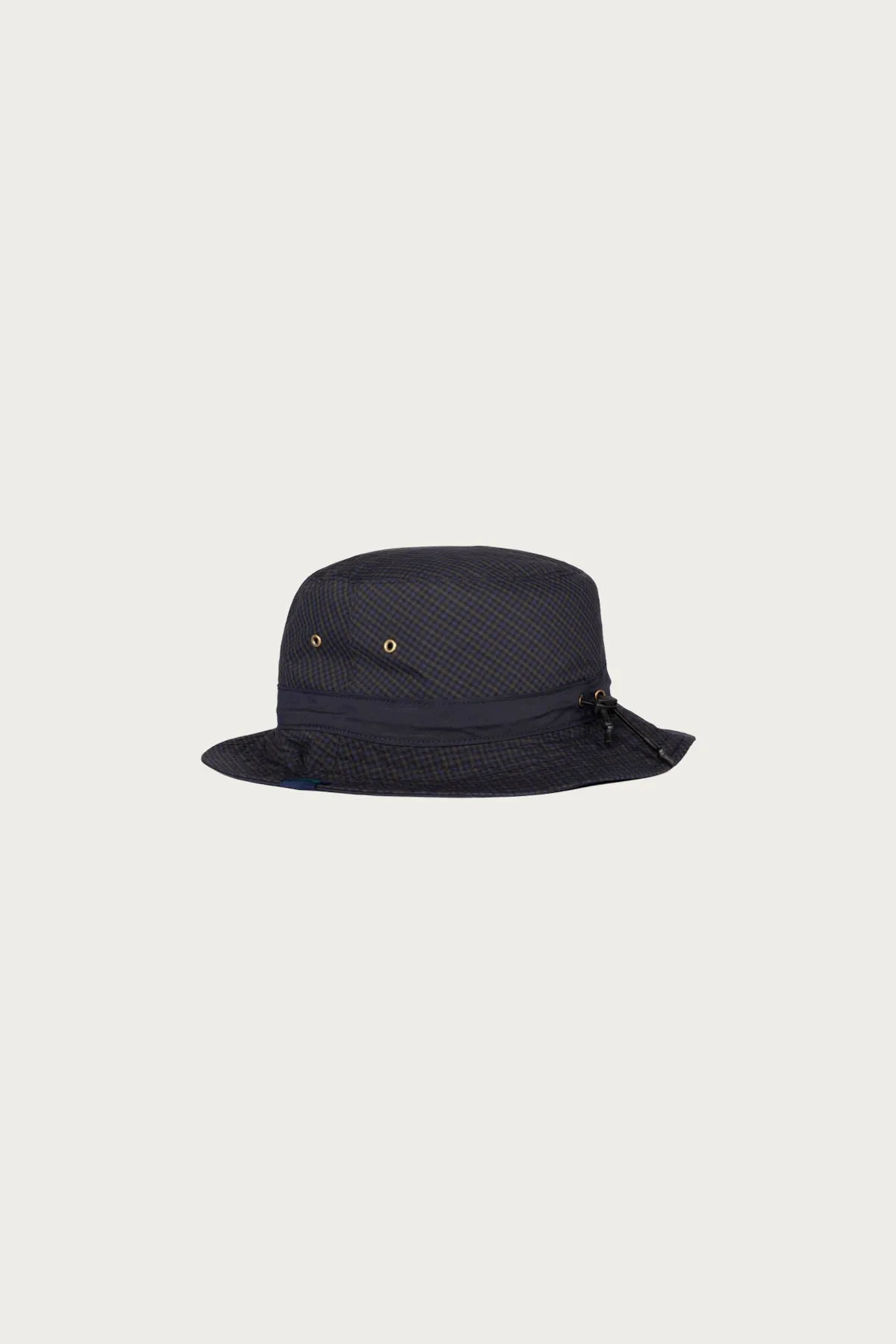 Canoe Club x Beams  Reversible Bucket Hat - Blackwatch Minicheck/ Navy