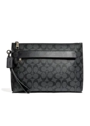 Coach Carryall Pouch In Signature Canvas (Black)