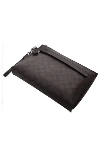 Coach Carryall Pouch In Signature Mahogany (Black)
