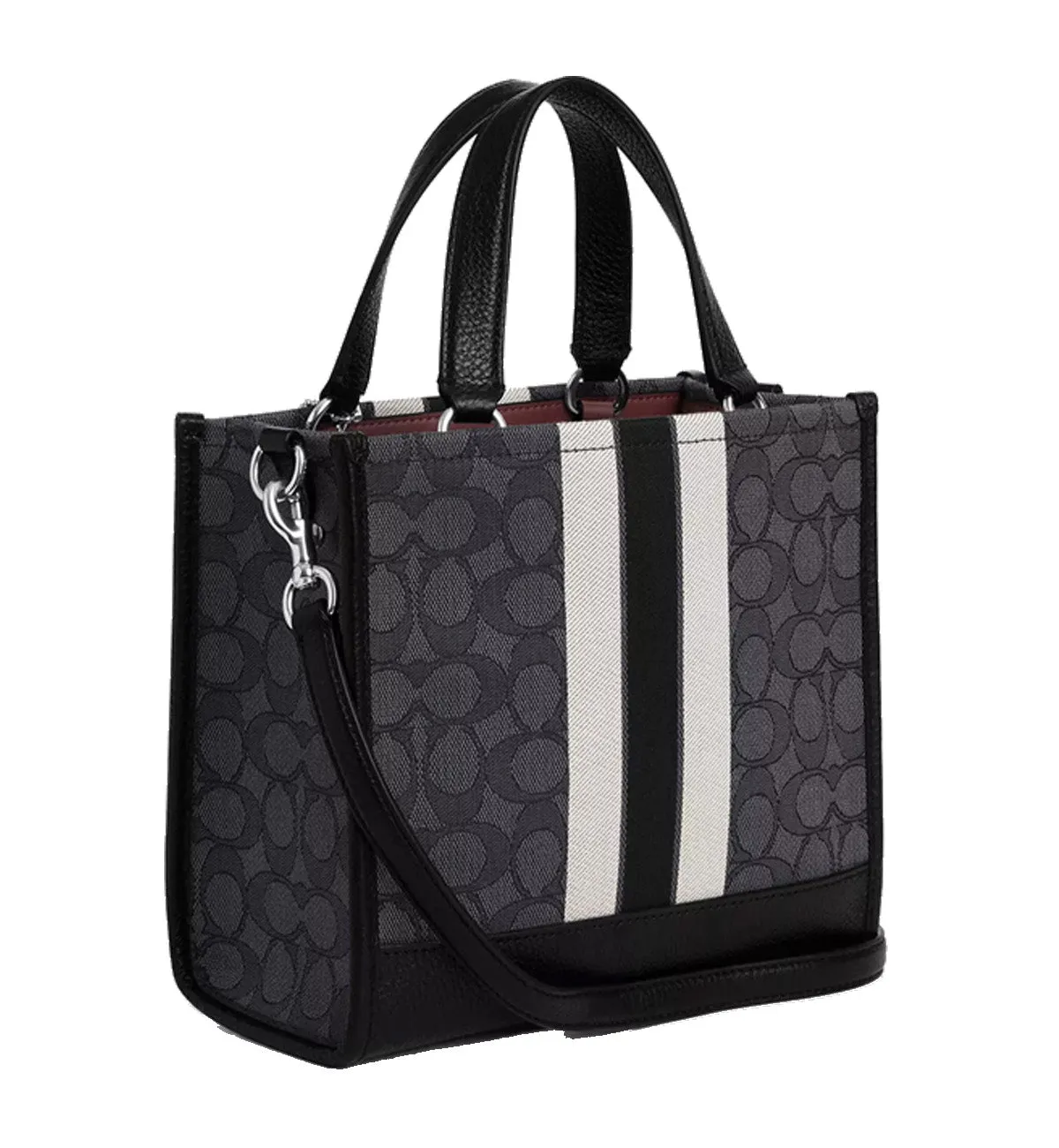 Coach Signature Jacquard Stripe Patch Dempsey Tote 22