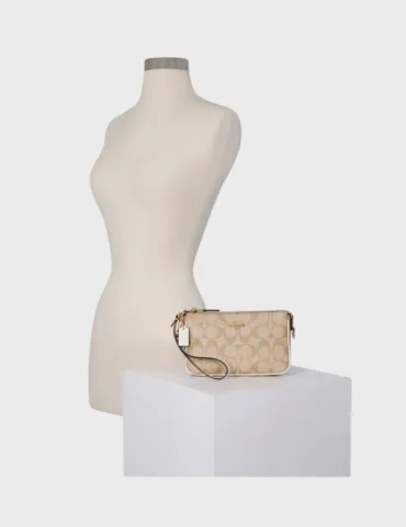 Coach Signature Nolita Wristlet Beige