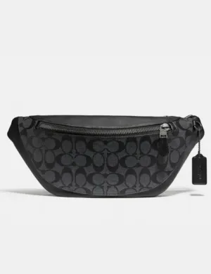 Coach Warren Belt Bag in Signature Canvas Black