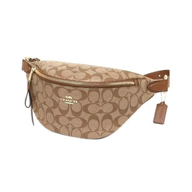 Coach Warren Belt Bag in Signature Canvas Brown