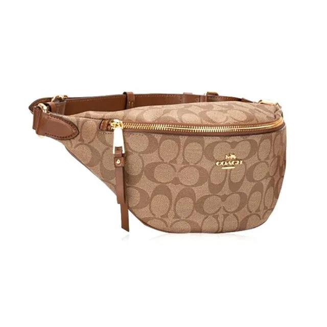 Coach Warren Belt Bag in Signature Canvas Brown