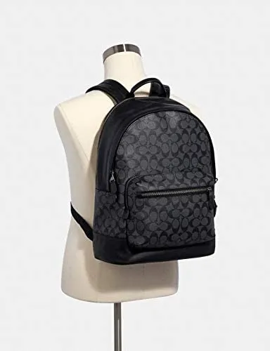 Coach West Backpack in Signature Canvas (Black)