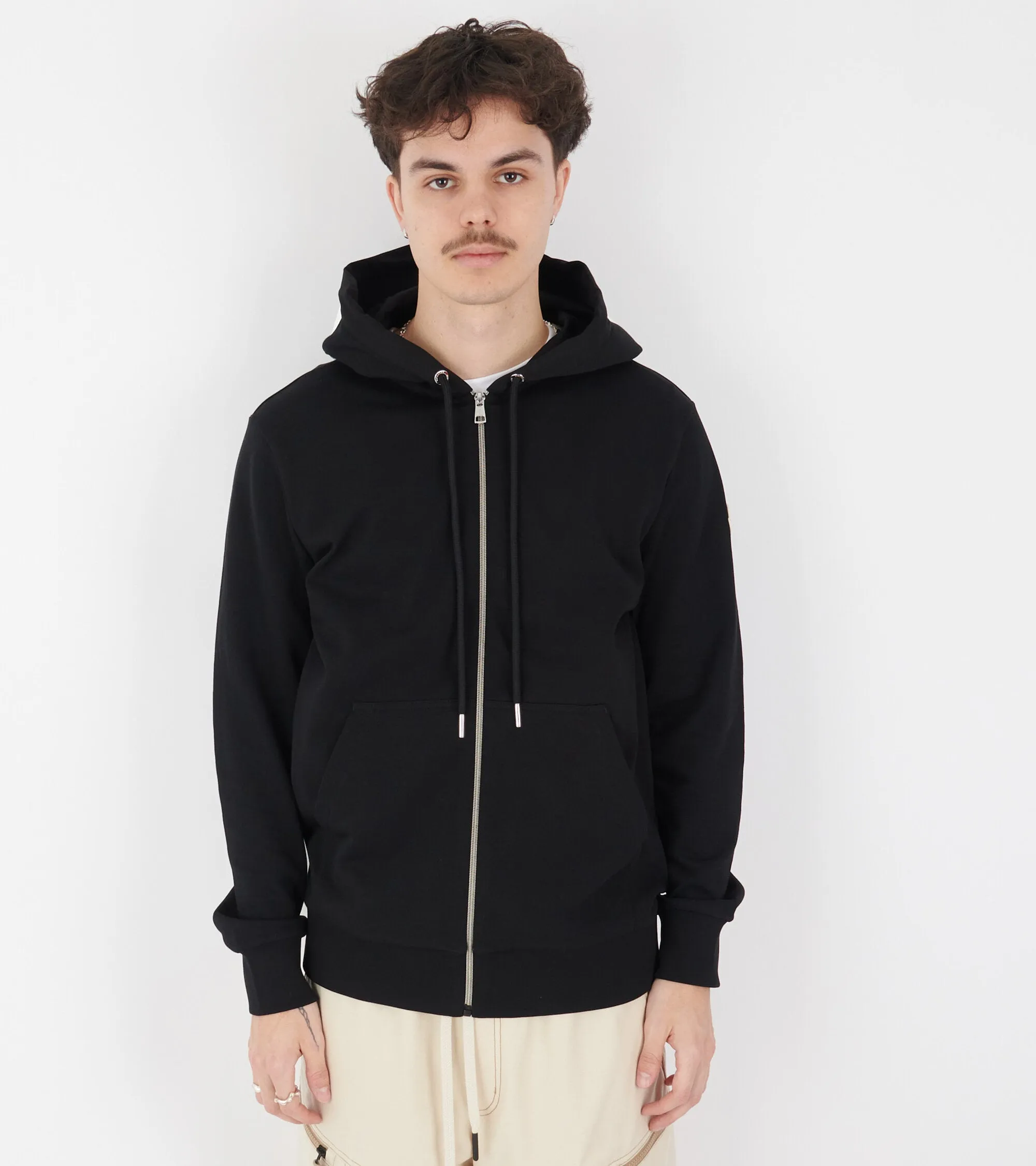 Cotton Zip Hoodie Black