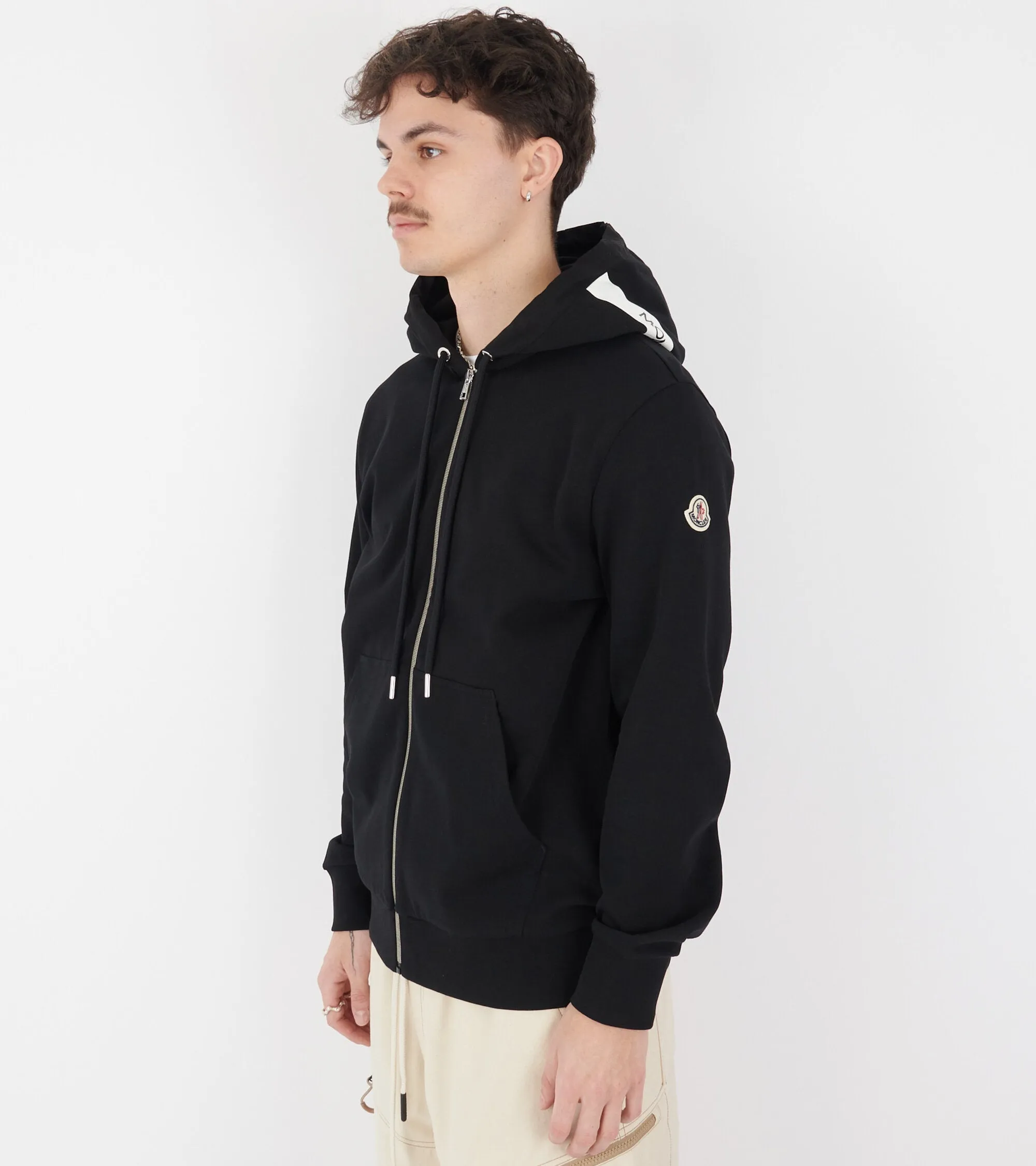 Cotton Zip Hoodie Black