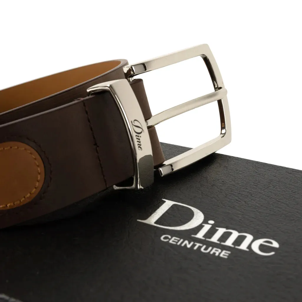 Dime Premium Leather Belt // Brown