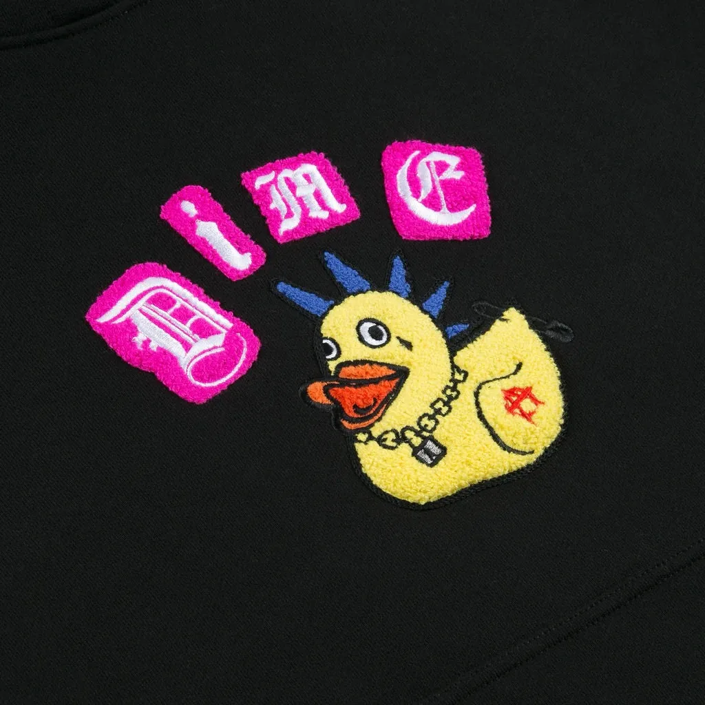 Dime Rebel Chenille Hoodie // Black