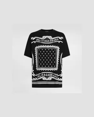 Dolce & Gabbana Cotton T-Shirt with Bandana Print