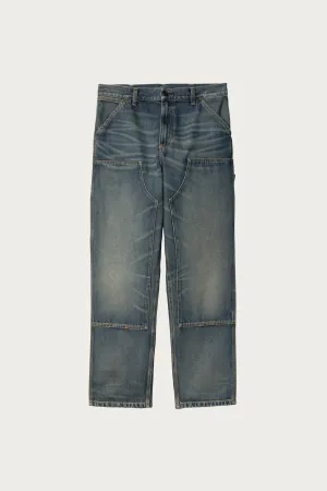 Double Knee Pant - Blue Used Worn Wash