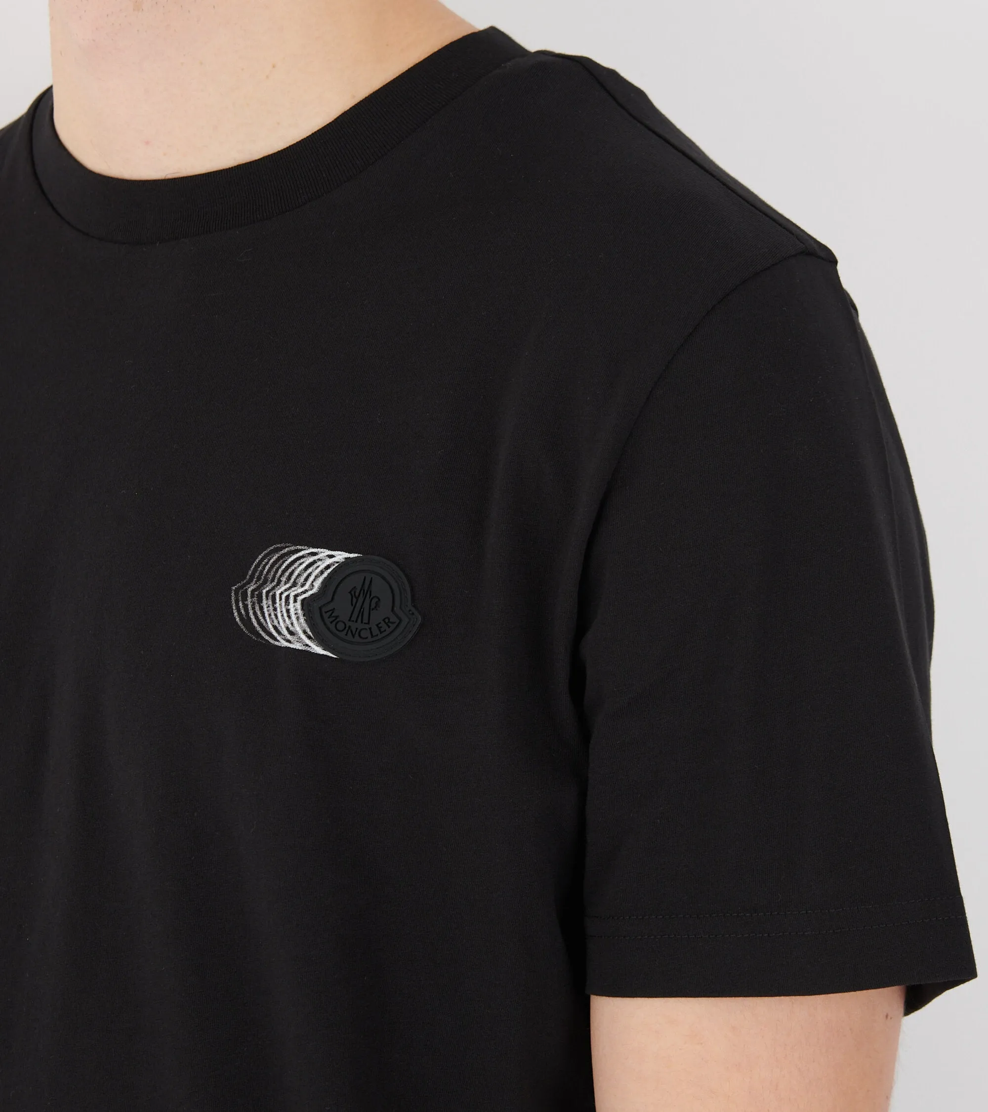 Faded Logo Motif T-shirt Black