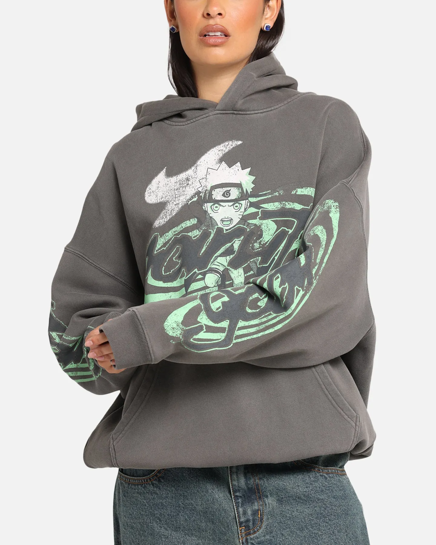 Goat Crew X Naruto Sage Mode Premium Hoodie Washed Charcoal
