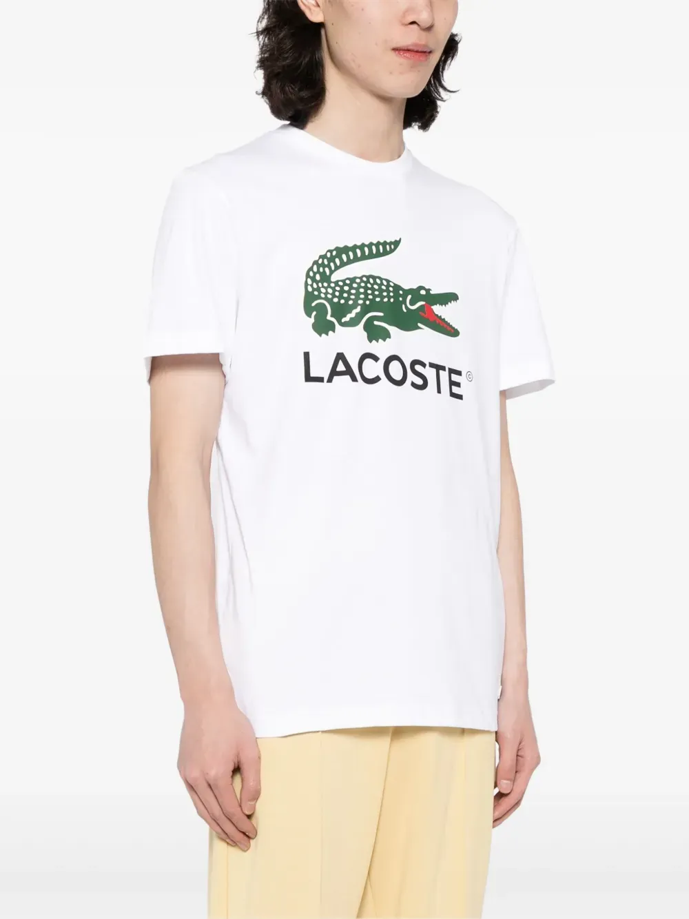 LACOSTE - Men Signature Print Cotton T-Shirt