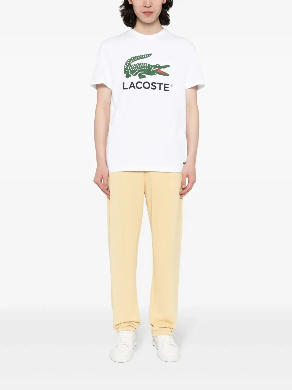 LACOSTE - Men Signature Print Cotton T-Shirt