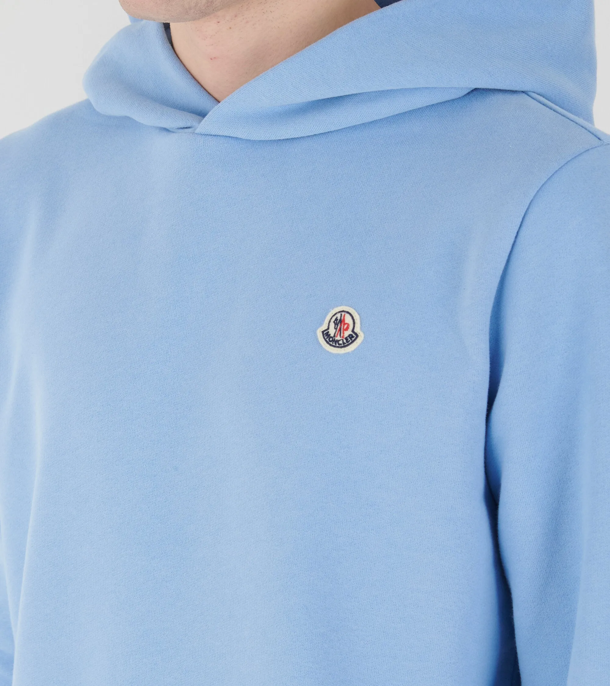 Logo Cotton Hoodie Light Blue