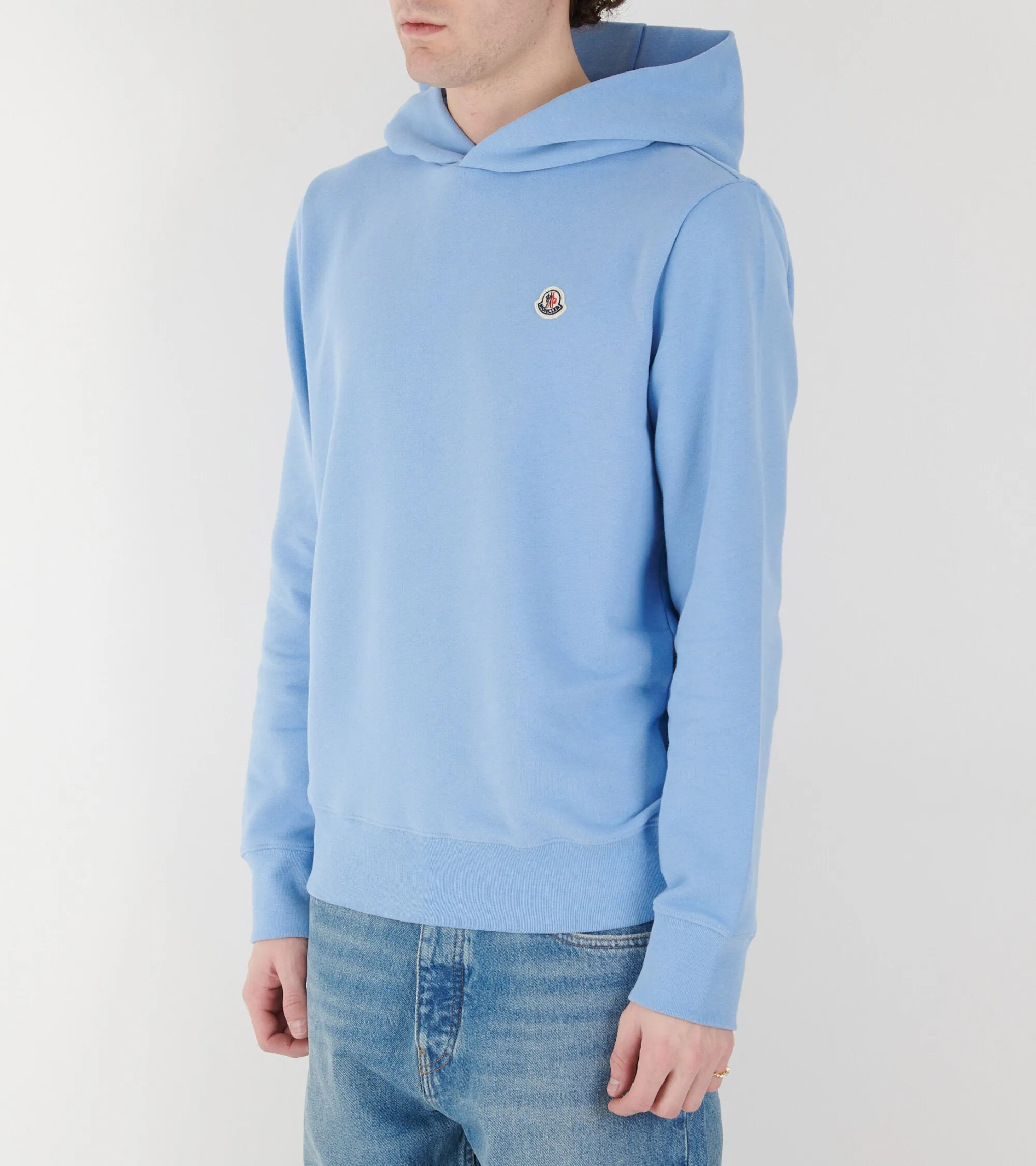 Logo Cotton Hoodie Light Blue