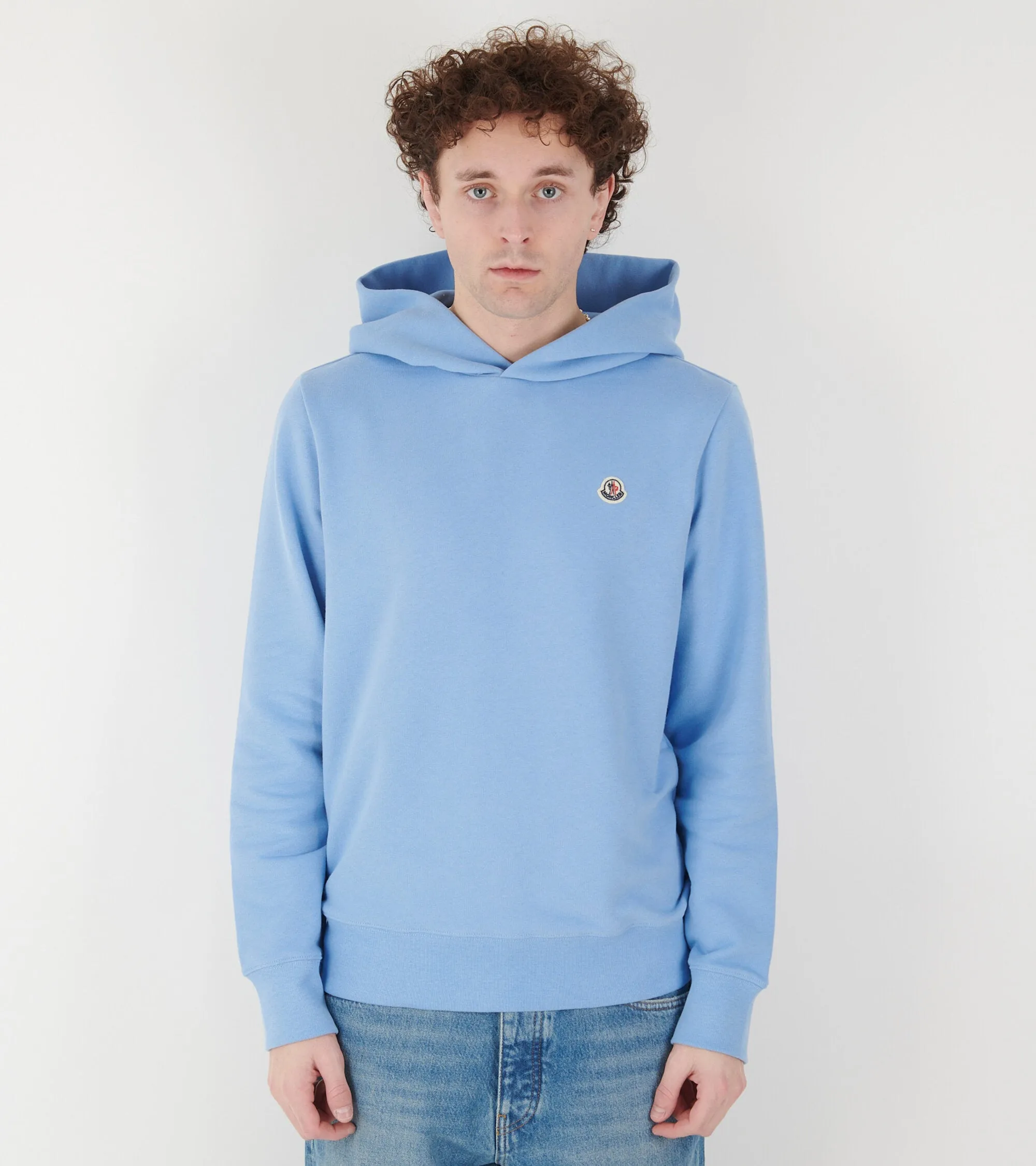 Logo Cotton Hoodie Light Blue