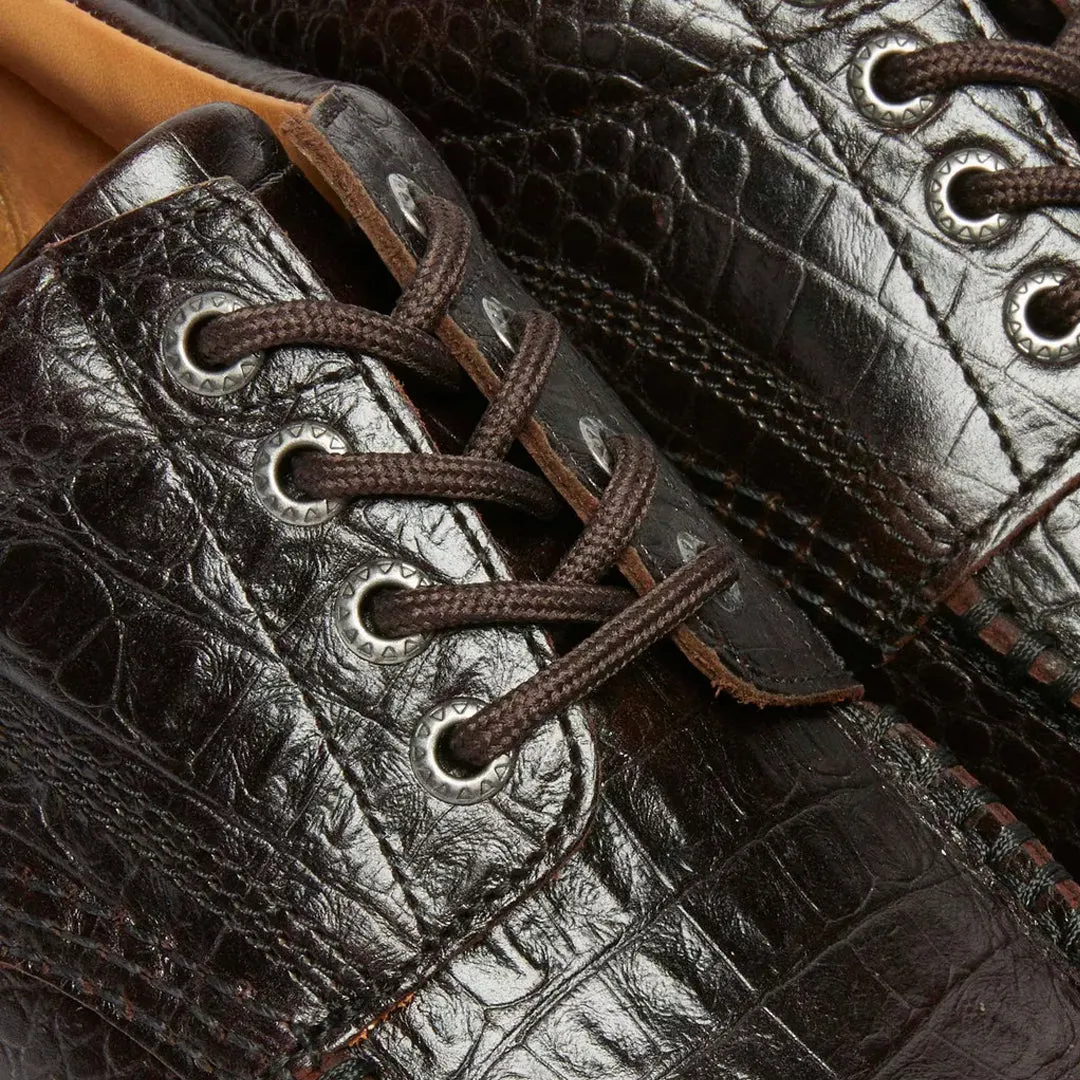 LOWELL CROCODILE ANALINE LEATHER MOC TOE