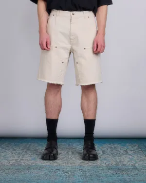 Maison Margiela Cotton Canvas Carpenter Short Ecru