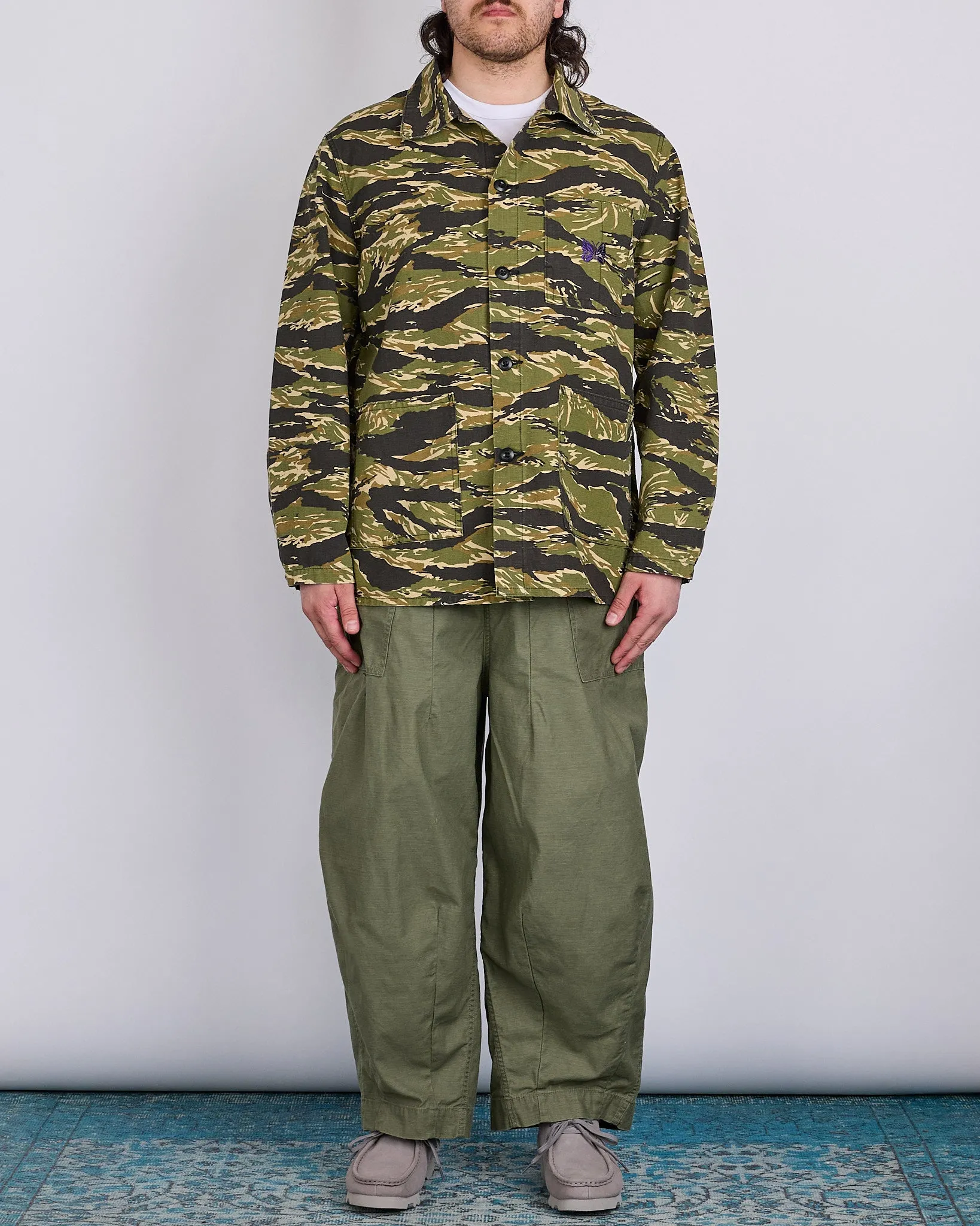 Needles D.N. Coverall Jacket Cotton Ripstop Tiger Camo