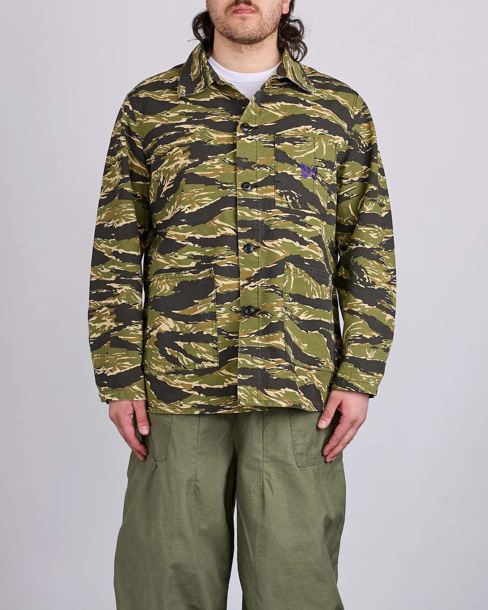 Needles D.N. Coverall Jacket Cotton Ripstop Tiger Camo