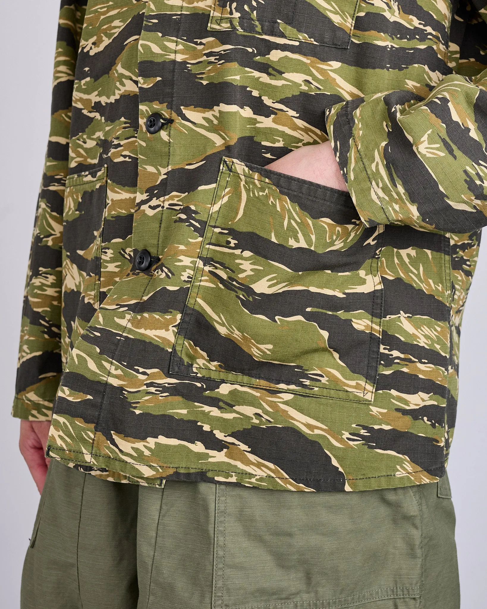 Needles D.N. Coverall Jacket Cotton Ripstop Tiger Camo