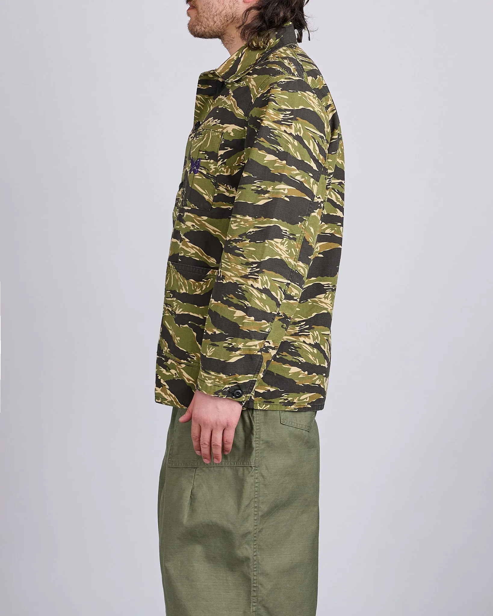 Needles D.N. Coverall Jacket Cotton Ripstop Tiger Camo