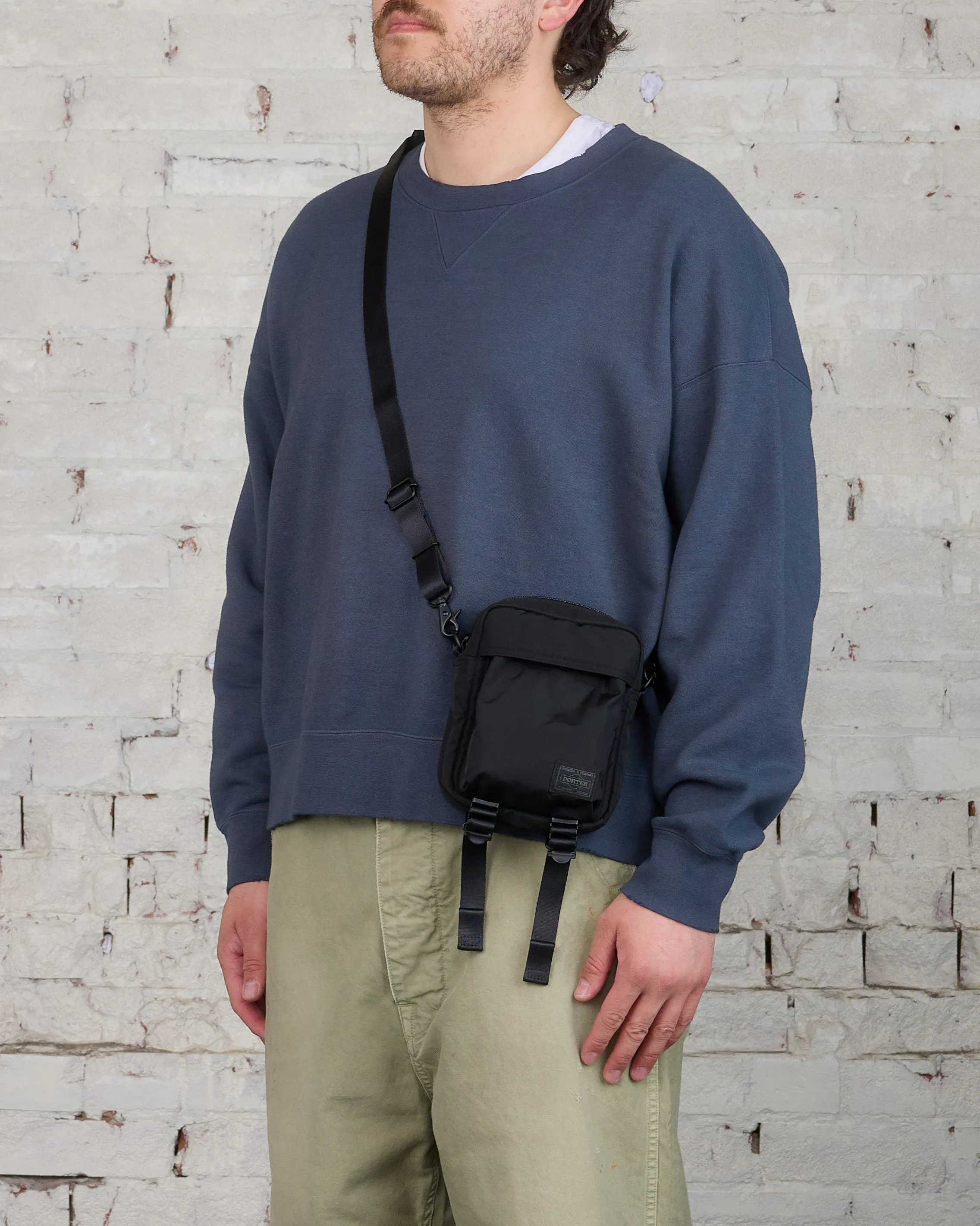 Porter Senses Vertical Shoulder Bag Black