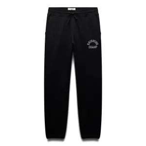 Reigning Champ Men Knit Midweight Terry Arch Logo Sweatpant Black White