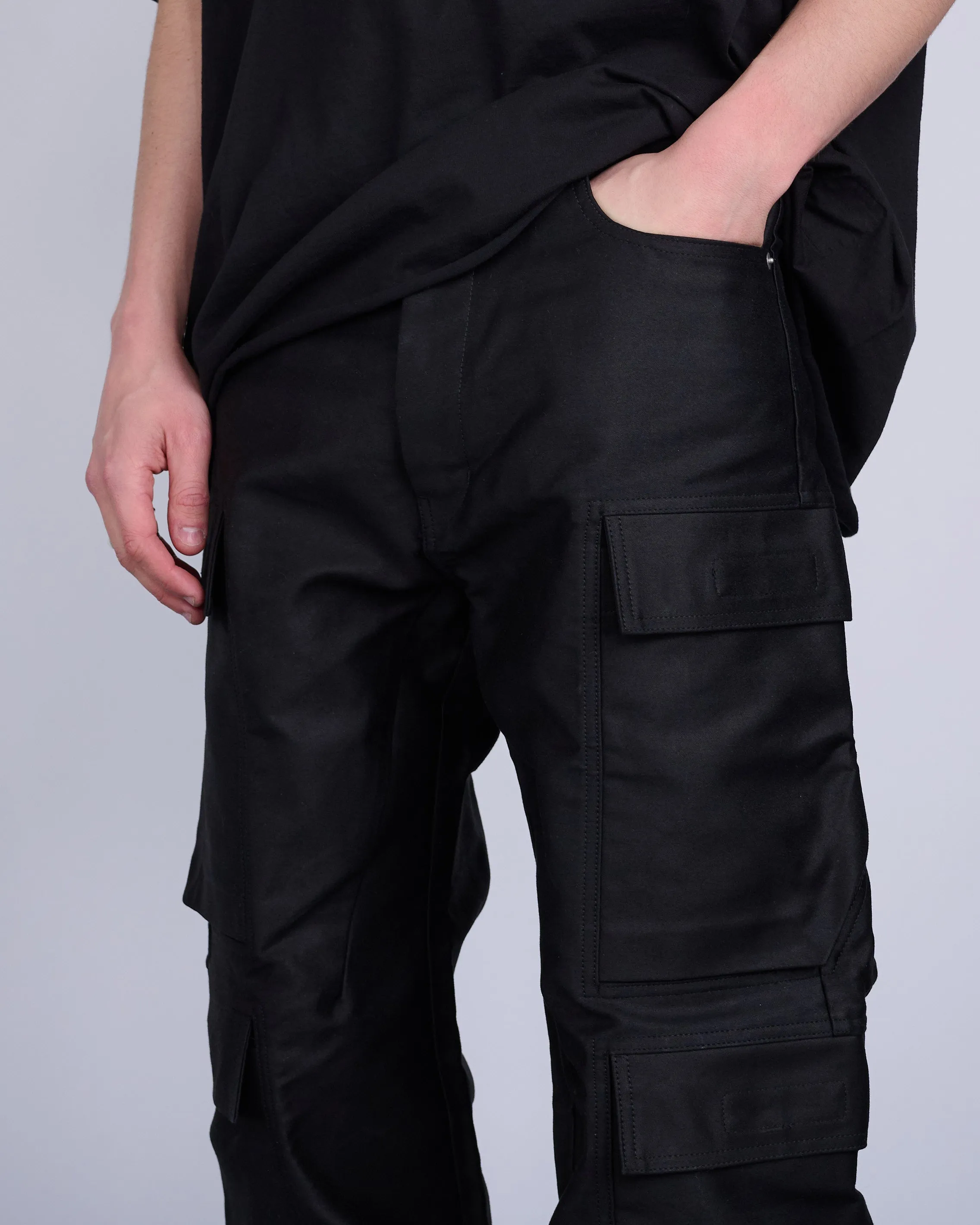 Rick Owens DRKSHDW x LESS 17 Geth Double Cargo Pant NDK Cotton Doeskin Black