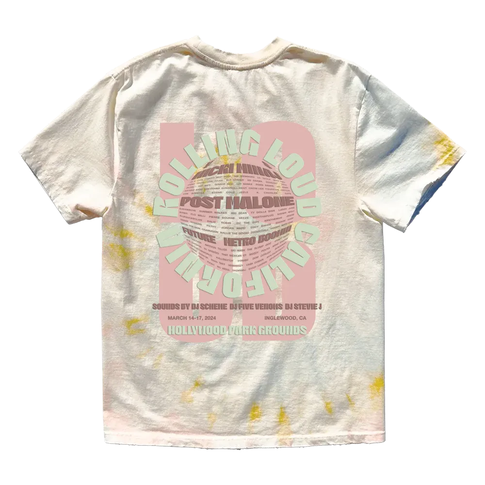 RL LA 24 Fisheye Lineup Distressed Pastel Tiedye Tee