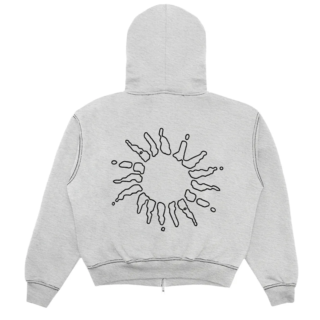 SIGNATURE ZIP HOODIE HEATHER GREY