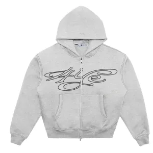 SIGNATURE ZIP HOODIE HEATHER GREY