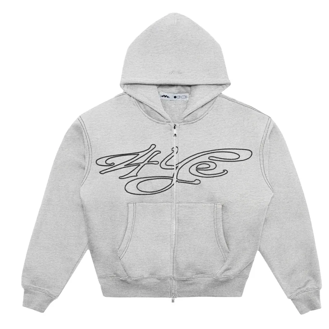 SIGNATURE ZIP HOODIE HEATHER GREY