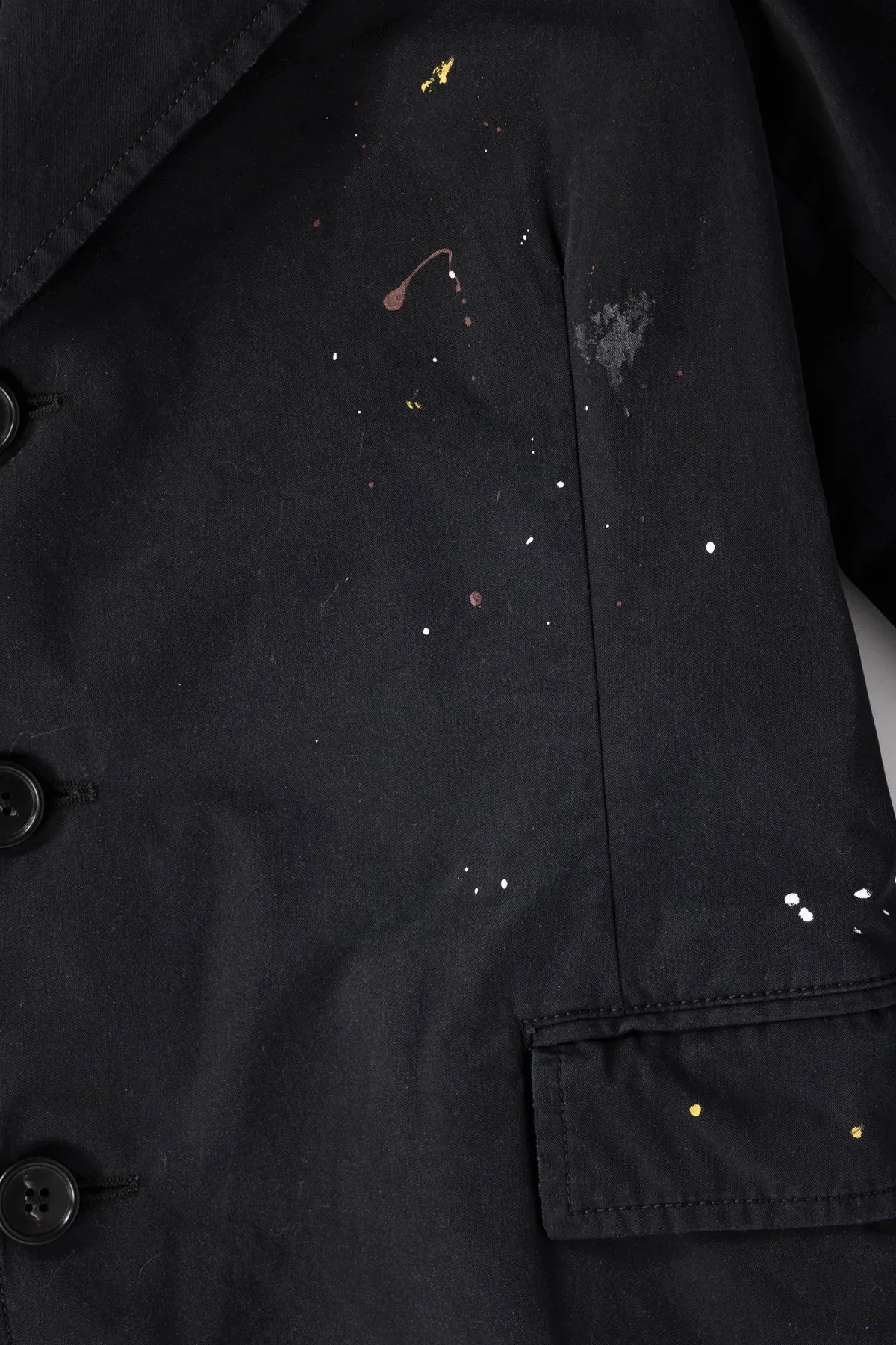 Single Breasted Paint Splatter Jacket - Black