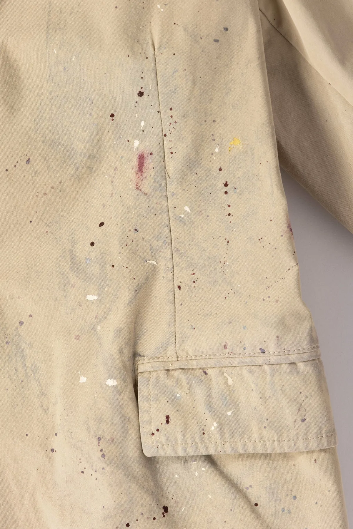 Single Breasted Paint Splatter Jacket - Sand Beige