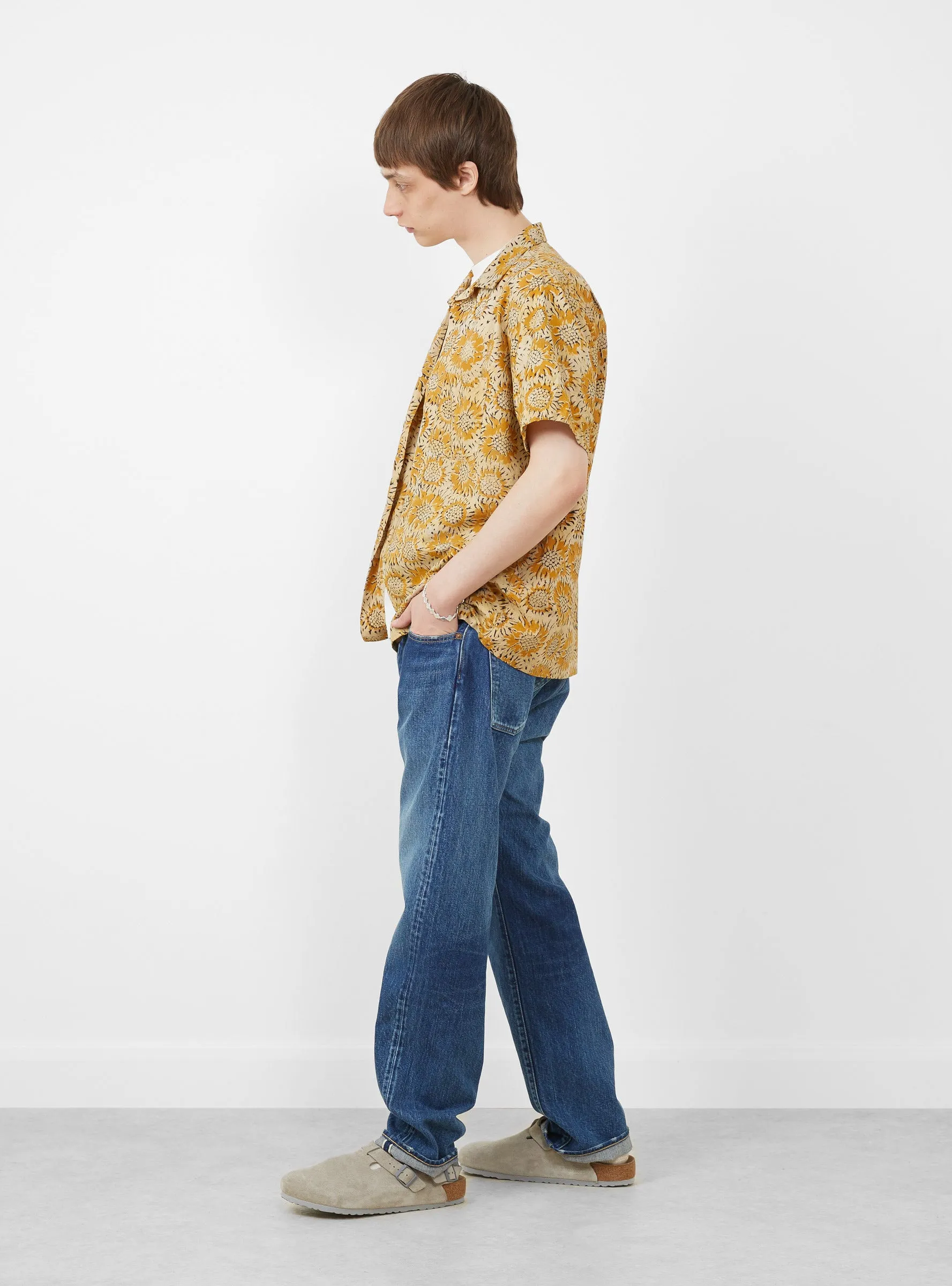Straight 5 Pocket Pants Medium Dark Blue Damage