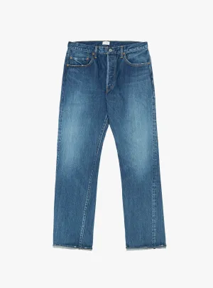 Straight 5 Pocket Pants Medium Dark Blue Damage
