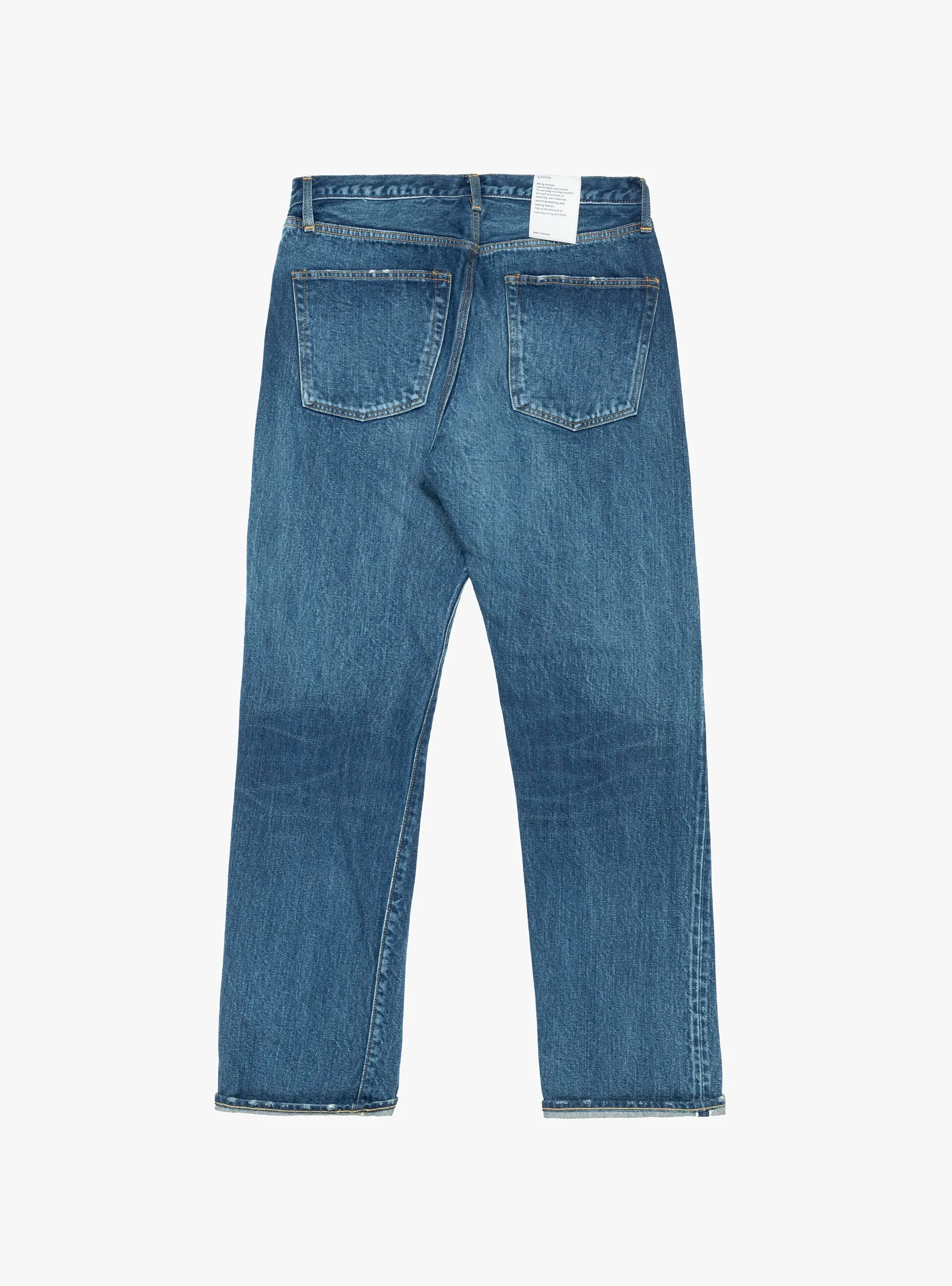 Straight 5 Pocket Pants Medium Dark Blue Damage