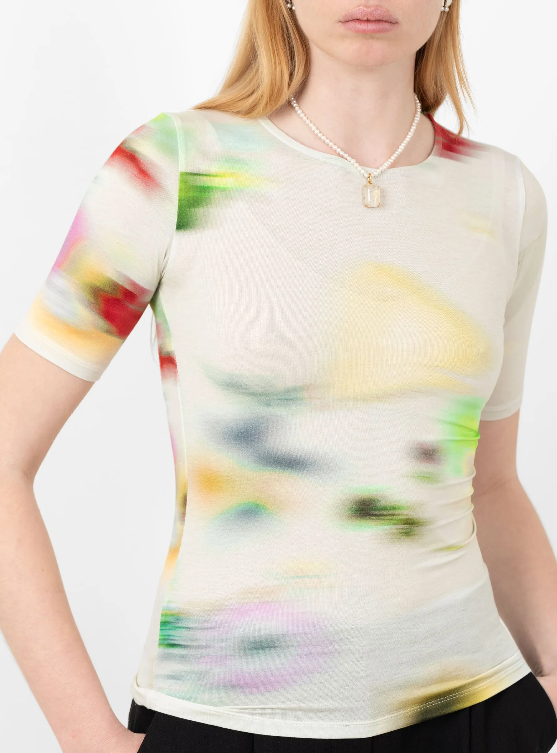 Sui Jersey Top Mayu White