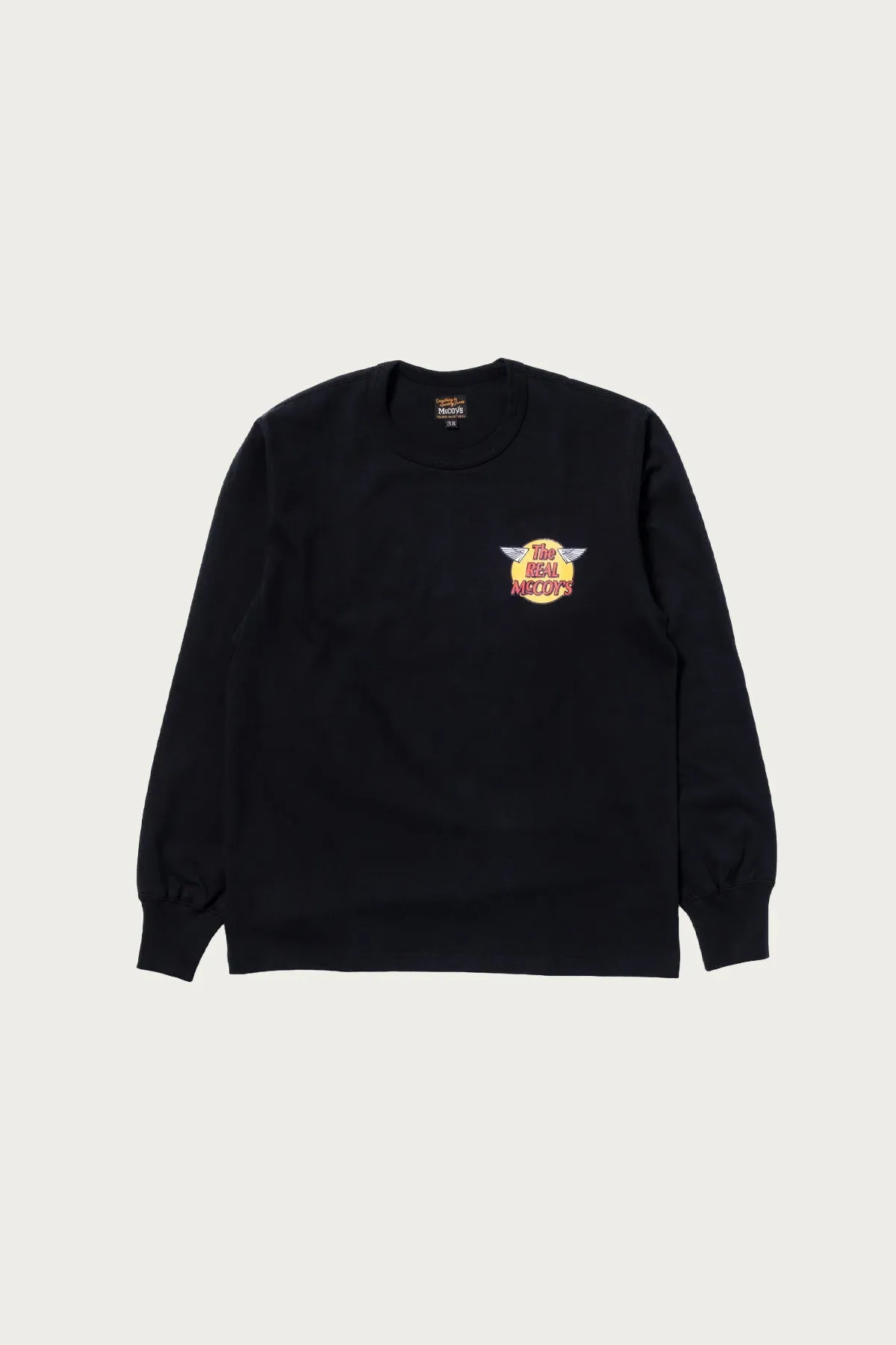 The Real McCoys Logo Tee L/S - Black