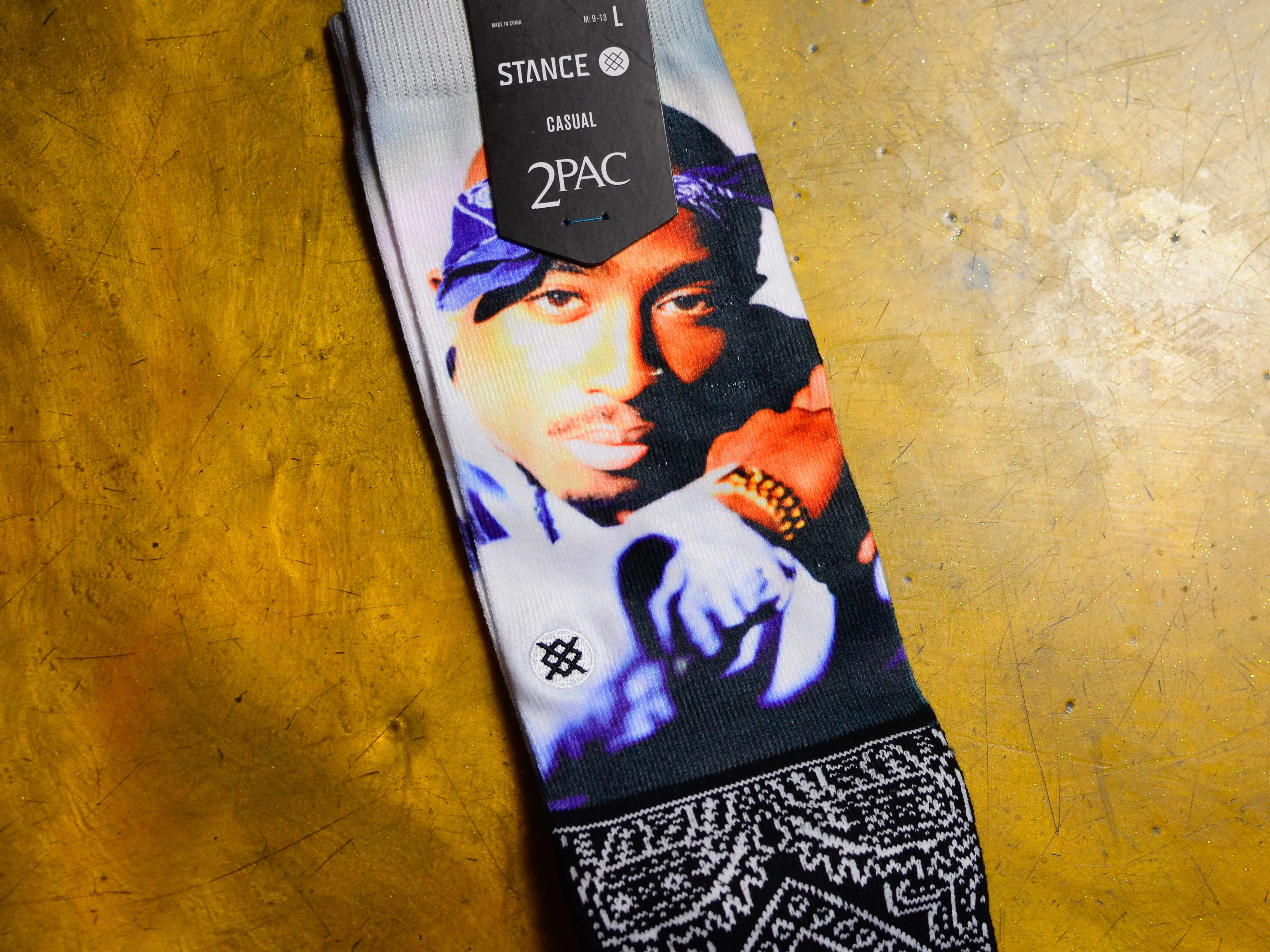 Tupac Makaveli Sock - Black