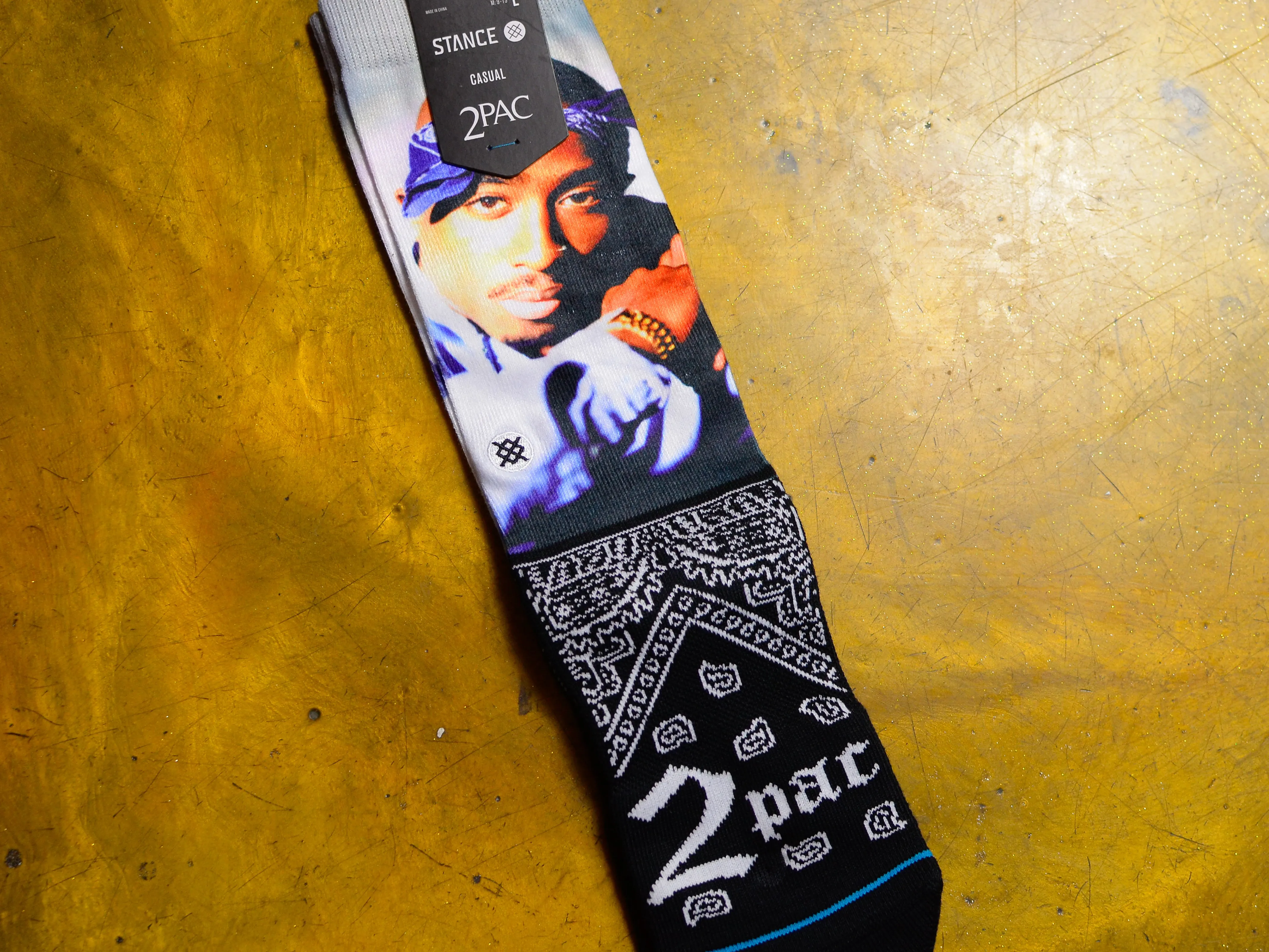 Tupac Makaveli Sock - Black
