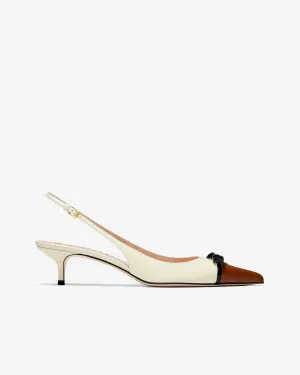 Valentino - Women's Bepointy Slingback Pumps - (Tobacco/Ivory/Black)